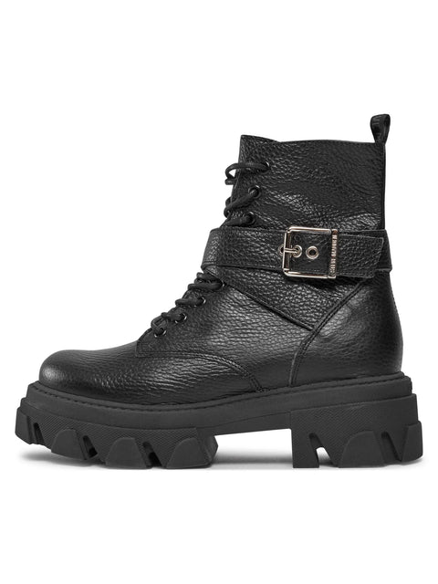 Steve Madden Women's Black Leather Scarponcini Boots | Steve Madden In Lebanon