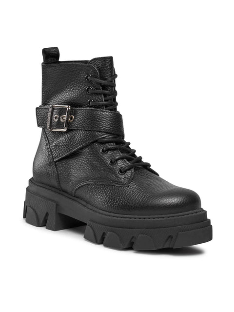 Steve Madden Women's Black Leather Scarponcini Boots | Steve Madden In Lebanon