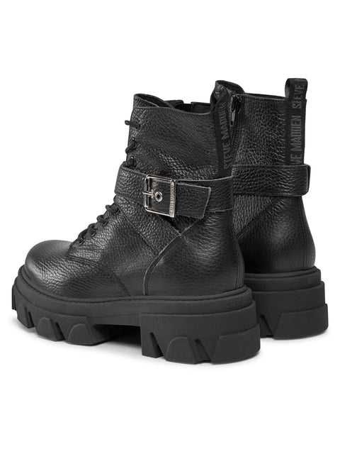 Steve Madden Women's Black Leather Scarponcini Boots | Steve Madden In Lebanon