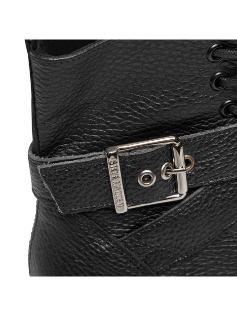 Steve Madden Women's Black Leather Scarponcini Boots | Steve Madden In Lebanon