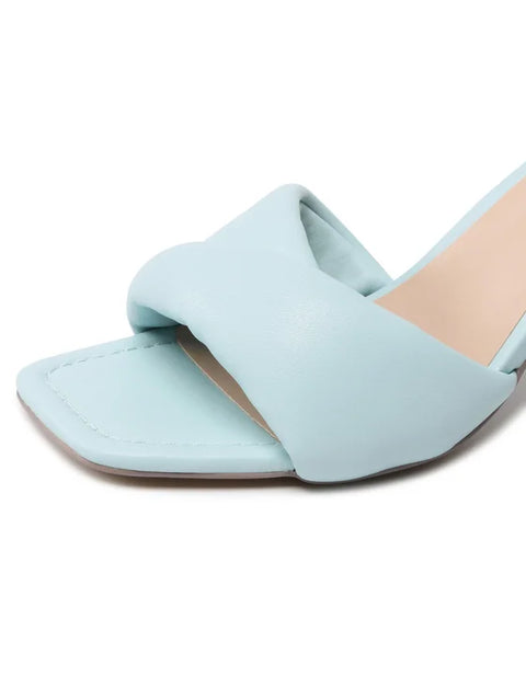 Steve Madden Women's Baby Blue Leather Thai Heeled Sandal |Steve Madden In Lebanon
