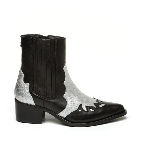 Steve Madden Women's Black/Silver  Leather Selena Boots  | Steve Madden in Lebanon