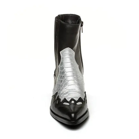 Steve Madden Women's Black/Silver  Leather Selena Boots  | Steve Madden in Lebanon