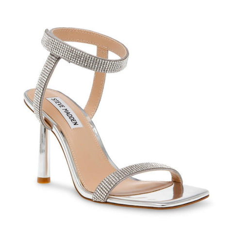 Steve Madden Women's Silver Rhinestone Elitist Sandals | Steve Madden In Lebanon