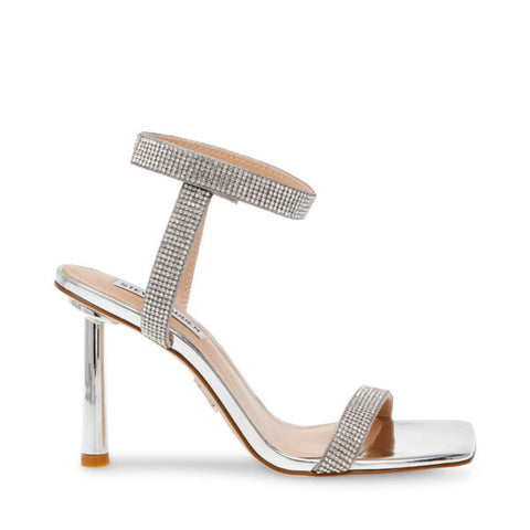 Steve Madden Women's Silver Rhinestone Elitist Sandals | Steve Madden In Lebanon