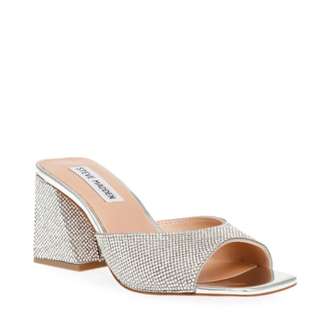 Steve Madden Women's Silver Rhinestone Glowig-R Heeled Sandal |Steve Madden In Lebanon