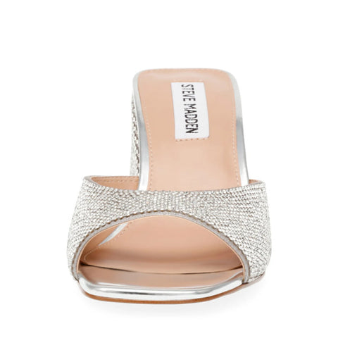 Steve Madden Women's Silver Rhinestone Glowig-R Heeled Sandal |Steve Madden In Lebanon