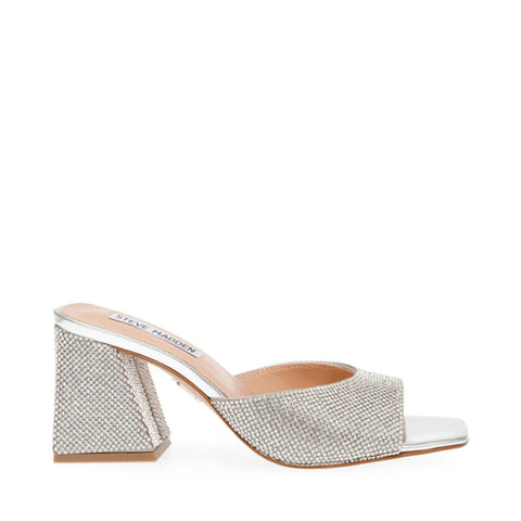 Steve Madden Women's Silver Rhinestone Glowig-R Heeled Sandal |Steve Madden In Lebanon