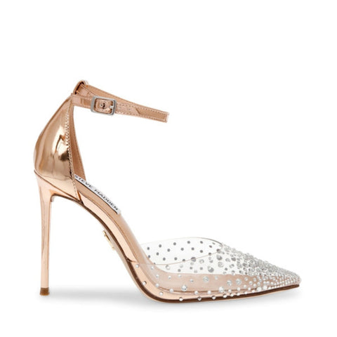 Steve Madden Women's Rose Gold Clear Synthetic Ravaged Heeled Sandal |Steve Madden In Lebanon