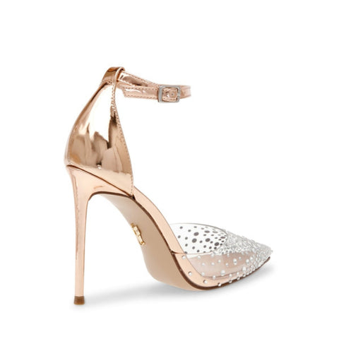 Steve Madden Women's Rose Gold Clear Synthetic Ravaged Heeled Sandal |Steve Madden In Lebanon