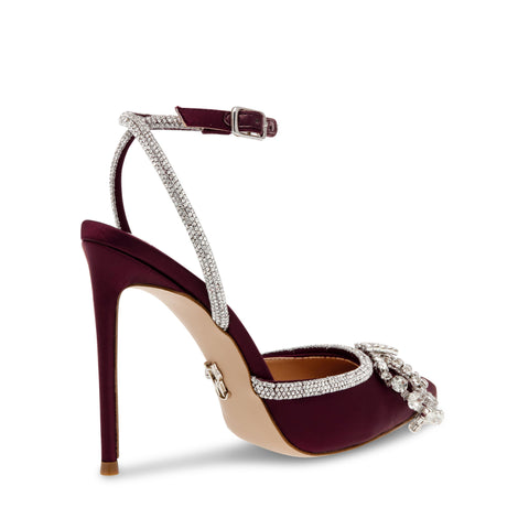 Steve Madden Women's Burgundy Wine Satin Vibrantly Heels |Steve Madden In Lebanon