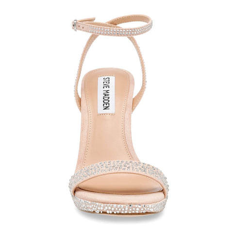 Steve Madden Women's Beige Rhinestone Wordly-R Heeled Sandal |Steve Madden In Lebanon