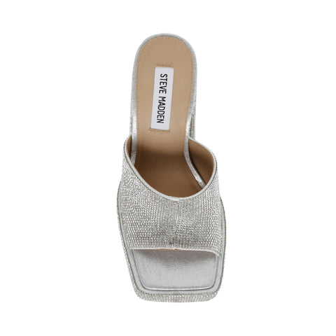 Steve Madden Women's Silver Rhinestone Trixie-R Block Heeled Sandal | Steve Madden In Lebanon