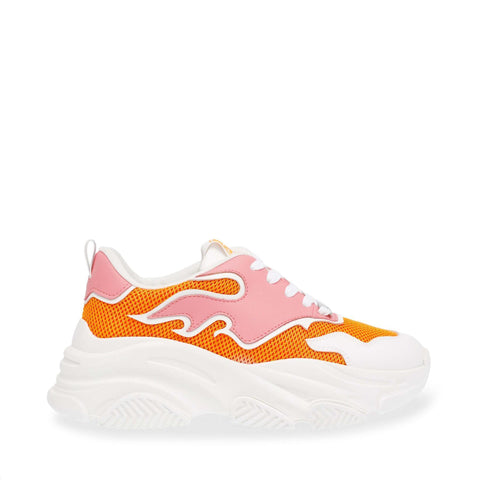 Steve Madden Women's White & Orange Synthetic Primer Sneakers |Steve Madden In Lebanon