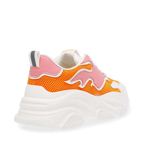 Steve Madden Women's White & Orange Synthetic Primer Sneakers |Steve Madden In Lebanon