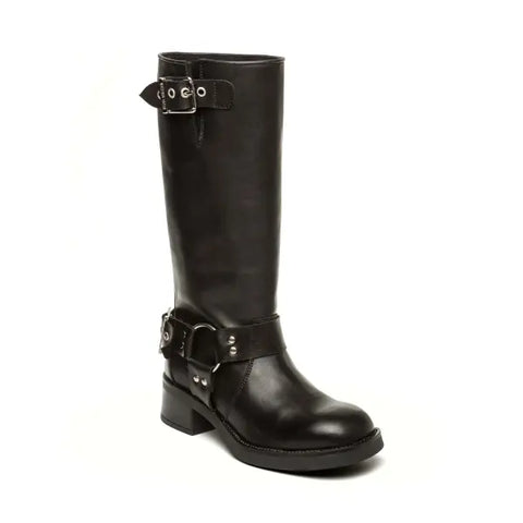Steve Madden Women's Black Leather Beau Boots  | Steve Madden in Lebanon