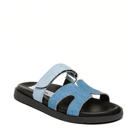 Steve Madden Women's Blue Denim Missile-E Sandals | Steve Madden In Lebanon