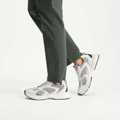 Steve Madden Men's White & Silver Prins Sneaker |Steve Madden In Lebanon