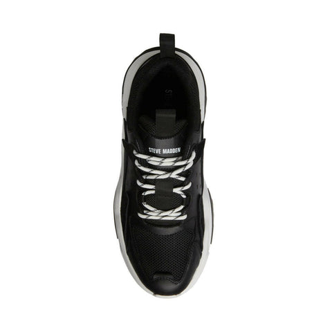 Steve Madden Men's Black Leather Wando Sneakers | Steve Madden In Lebanon