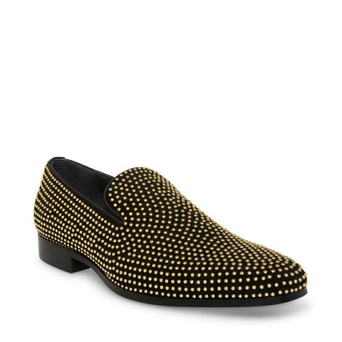 Steve Madden Men's Black & Gold Moccasins Parigi Microsuede Casual Shoes | Steve Madden In Lebanon