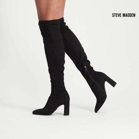 Steve Madden Women's Black Somerville Heeled Knee Boots |Steve Madden in Lebanon