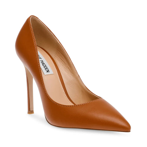 Steve Madden Women's Cognac Leather Evelyn-E  Heels | Steve Madden In Lebanon