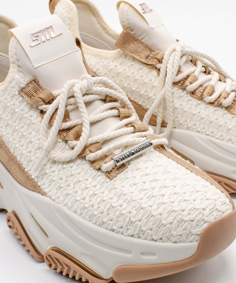 Steve Madden Women's Cream Gold Project Sneaker | Steve Madden In Lebanon