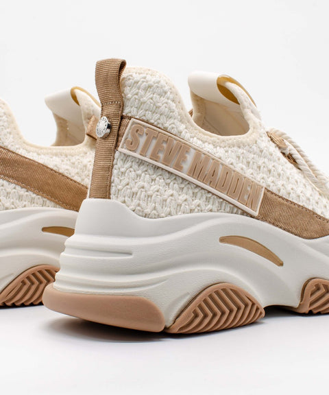 Steve Madden Women's Cream Gold Project Sneaker | Steve Madden In Lebanon