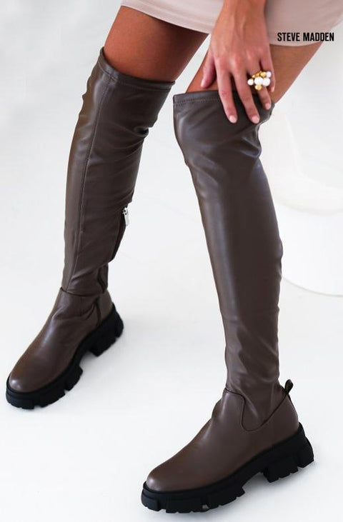 Steve Madden Women's Dark Taupe Riveredge Knee Boots |Steve Madden in Lebanon