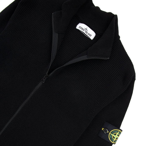 Stone Island Men's Black Ribbed Zip-Up Jacket | Stone Island In Lebanon