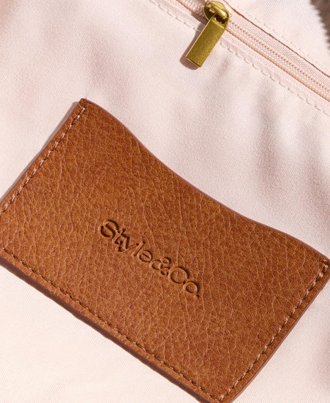 Style & Co Women's Brown Medium Zippered Shoulder Bag | Style & Co In Lebanon