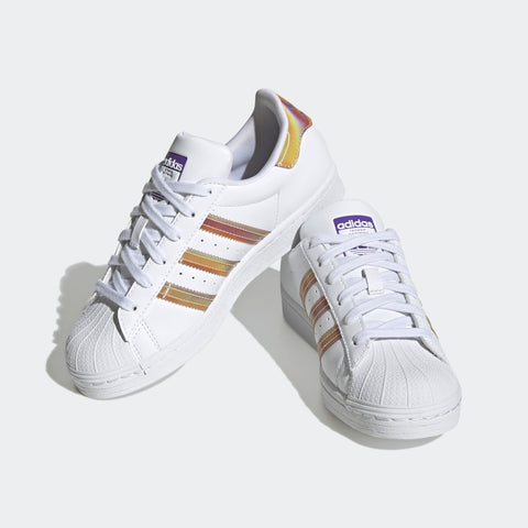Adidas Women's White & Gold Superstar J Sneakers |Adidas In Lebanon