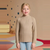 Sinsay Girl's Dark Beige Ribbed Mocked Neck Sweater