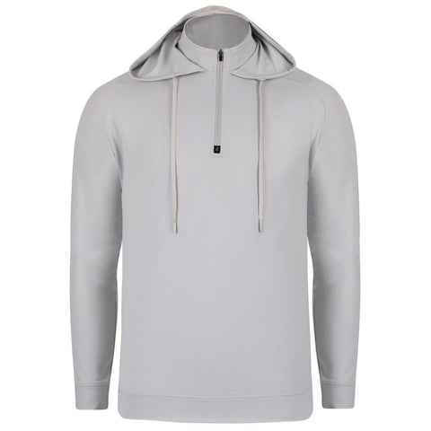 Swannies Golf Men's Light Grey Vandyke Quarter-Zip Hooded Blouse | Swannies Golf In Lebanon