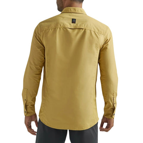 Wrangler Men's Beige Mixed Media Long Sleeve Shirt | Wrangler In Lebanon