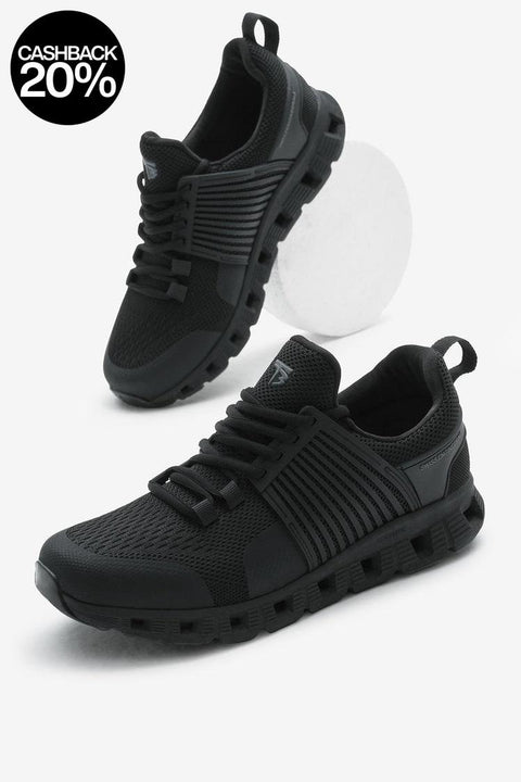 Tonny Black Unisex Black Striped Breathable Sneakers | Tonny Black In Lebanon