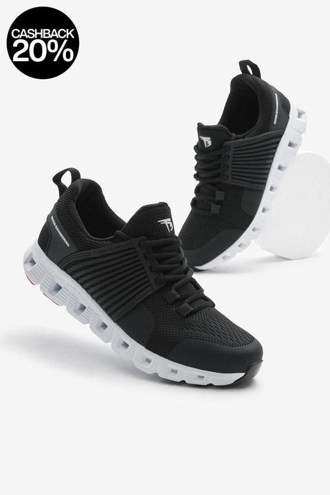 Tonny Black Unisex Black & White Striped Breathable Sneakers | Tonny Black In Lebanon