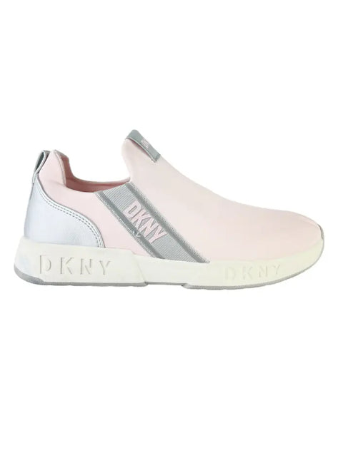DKNY Women's Baby Pink & Gray Maddie Stripe Slip On Sneakers | DKNY In Lebanon
