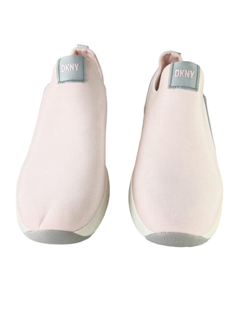 DKNY Women's Baby Pink & Gray Maddie Stripe Slip On Sneakers | DKNY In Lebanon