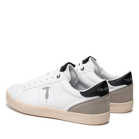 Trussardi Men's White Ector EMB Sneakers | Trussardi in Lebanon
