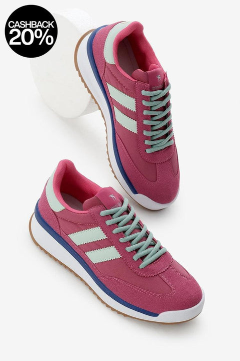 Tonny Black Unisex Dark Fuchsia Double Stripe Sneakers | Tonny Black In Lebanon