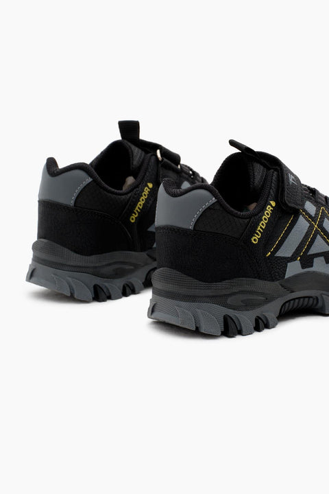 Tonny Black Kids Black Smoke Water Repellent Fabric Velcro Sneakers |Tonny Black In Lebanon
