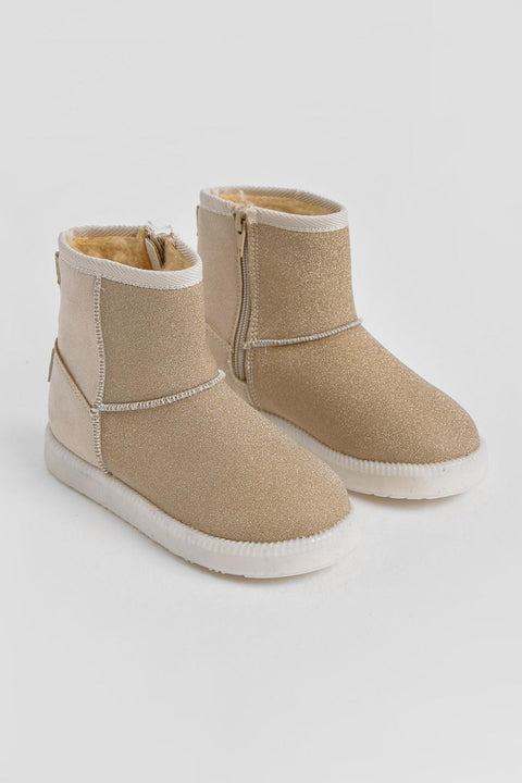Tomy Black Women  Beige Shimmer Fur-Lined Boots | Tomy Black in Lebanon