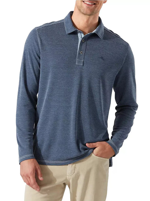Tommy Bahama Men's Washed Navy Long Sleeve Polo Blouse | Tommy Bahama In Lebanon