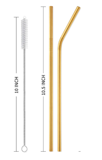 SD Home Stainless Steel Gold Straws AA-4| SD In Lebanon
