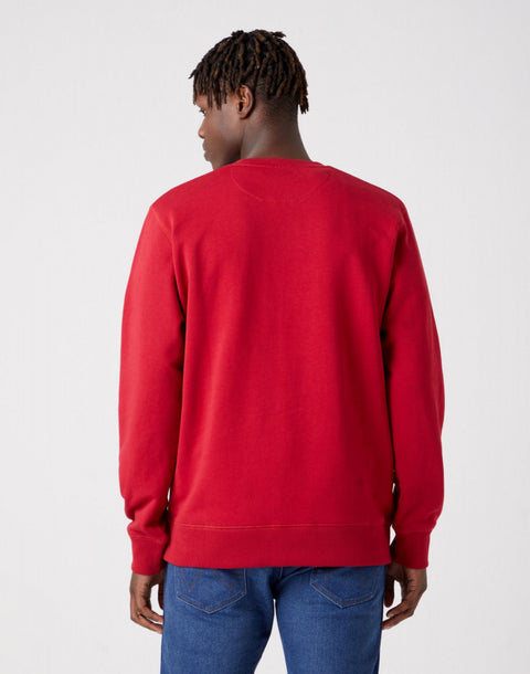 Wrangler Men's Red Frame Logo Crew Sweatshirt | Wrangler In Lebanon