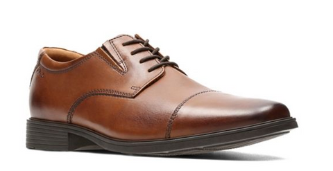 Clarks Men's Dark Tan Leather Tilden Cap Casual Shoes | Clarks In Lebanon