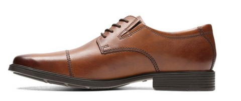 Clarks Men's Dark Tan Leather Tilden Cap Casual Shoes | Clarks In Lebanon