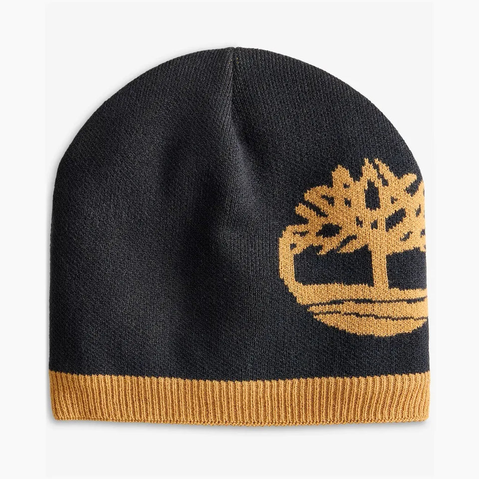 Timberland Men's Black Reversible Logo Beanie