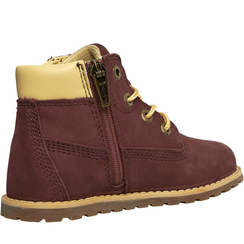 Timberland Baby Girl's Burgundy Pokey Pine Mid Lace Zip Boots | Timberland In Lebanon